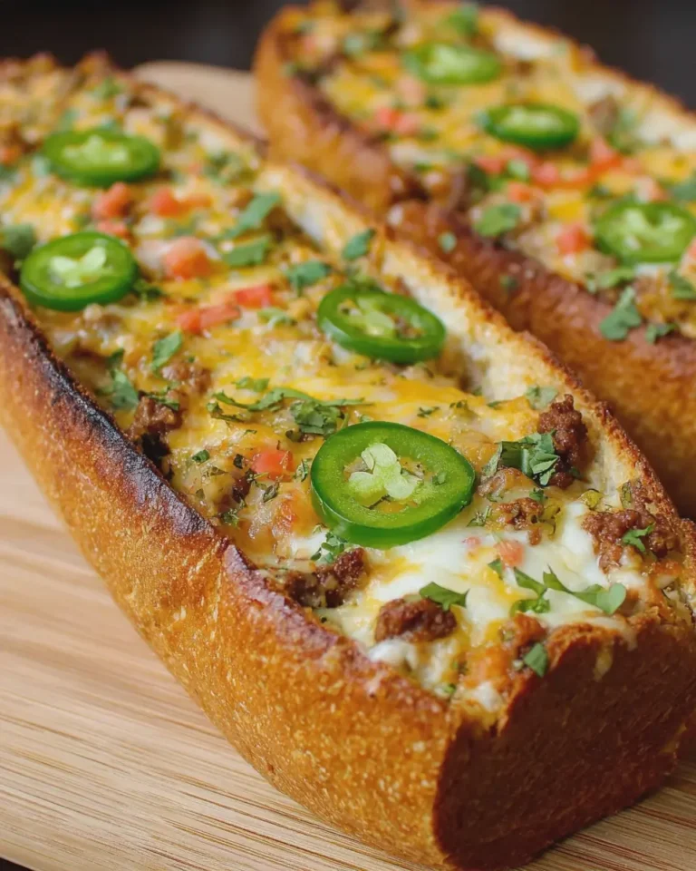 Taco Garlic Bread Boats