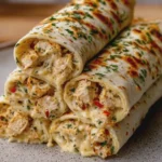 Cheesy Chicken Alfredo Tortilla Roll-Ups