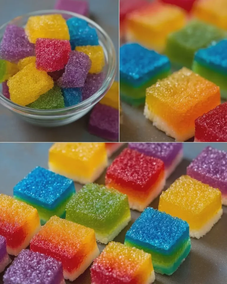 Rainbow Jell-O Pineapple Candy Bites