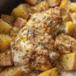 Crockpot Garlic Parmesan Chicken and Potatoes