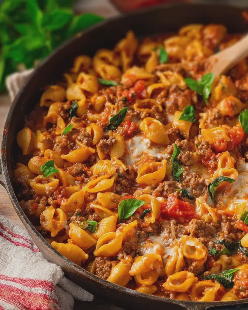 Simple Ground Beef Pasta Skillet