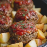 Slow Cooker Mini Meatloaves and Potatoes