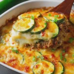 Cheesy Zucchini and Ground Beef Casserole