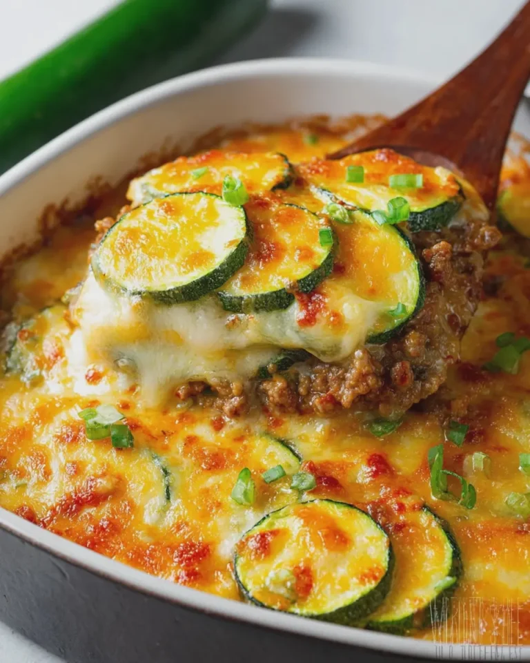 Cheesy Zucchini and Ground Beef Casserole