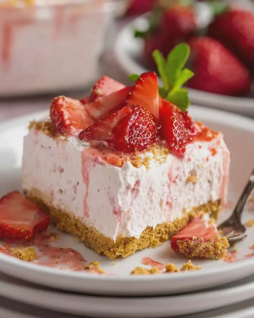 No-Bake Strawberry Cream Dream Dessert