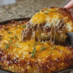 Smothered Country Beef Onion Gravy Hash Brown Pie