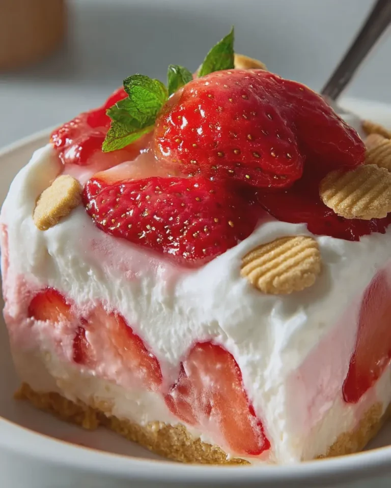 No Bake Strawberries and Cream Delight