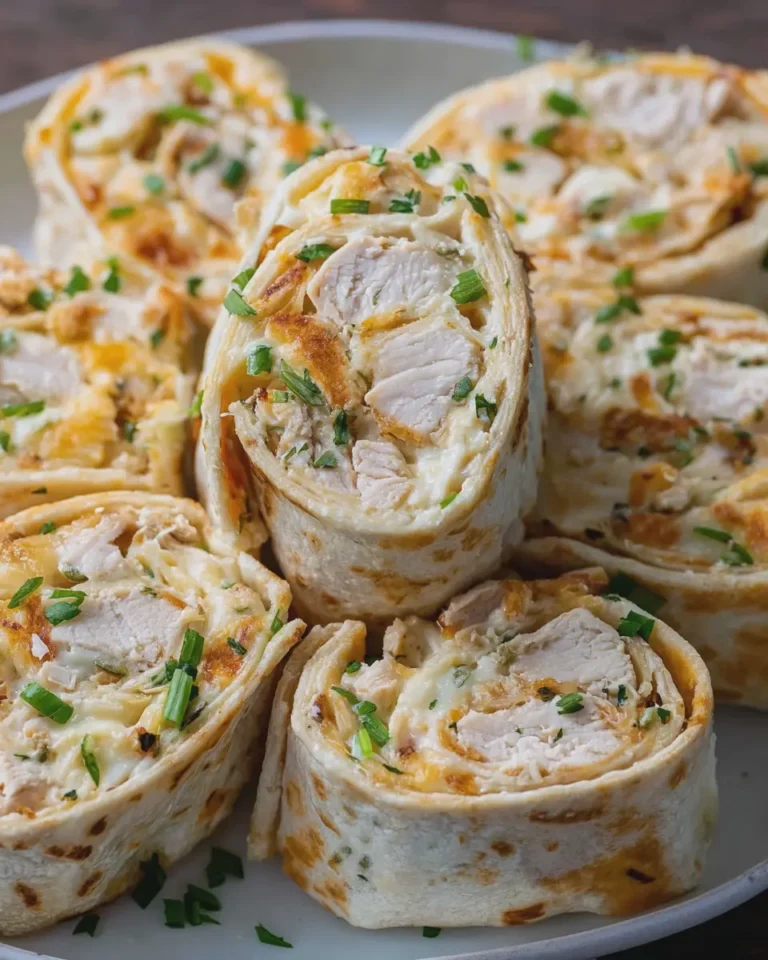 Cheesy Chicken Alfredo Tortilla Roll Ups