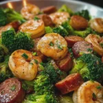 Shrimp Broccoli Sausage Skillet
