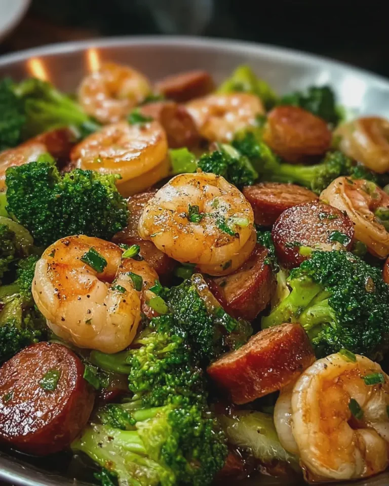 Shrimp Broccoli Sausage Skillet
