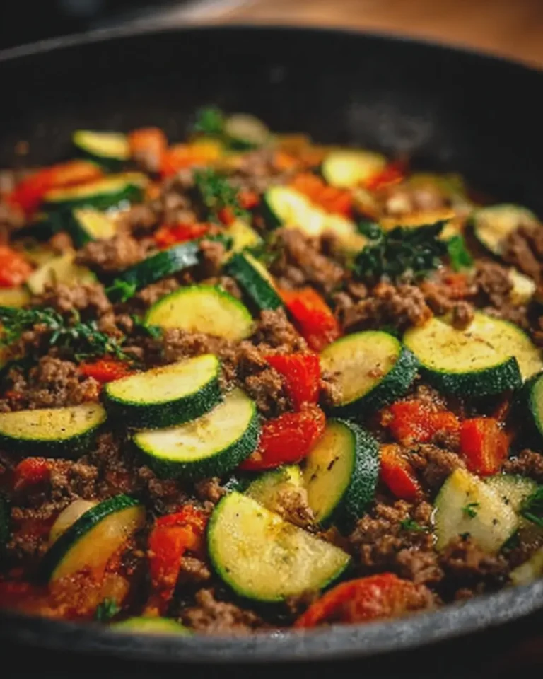 Zucchini and Ground Beef Skillet