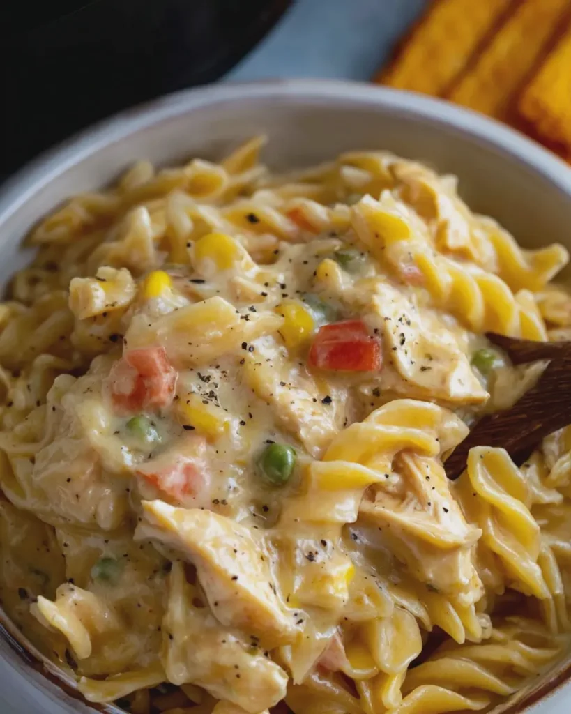 Crockpot Chicken Pot Pie Pasta
