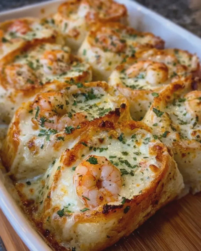 Creamy Garlic Parmesan Shrimp Roll Ups