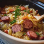 Slow Cooker Cabbage and Smoked Sausage