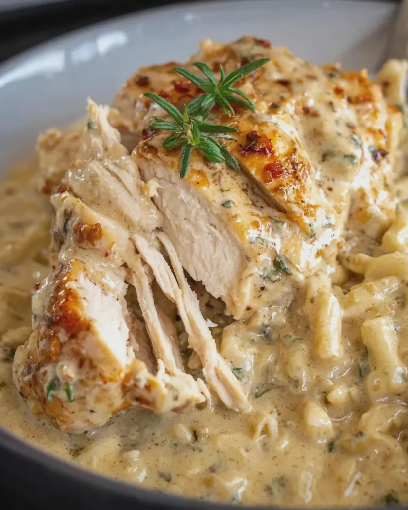 Easy Crockpot Creamy Garlic Parmesan Chicken
