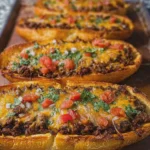 Taco Beef Garlic Bread Boats Recipe for Crispy Cheesy Comfort
