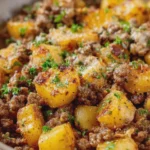 Creamy Garlic Parmesan Ground Beef and Potatoes