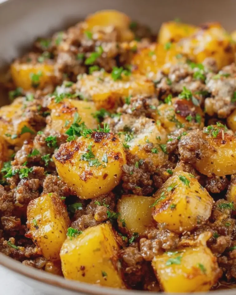 Creamy Garlic Parmesan Ground Beef and Potatoes