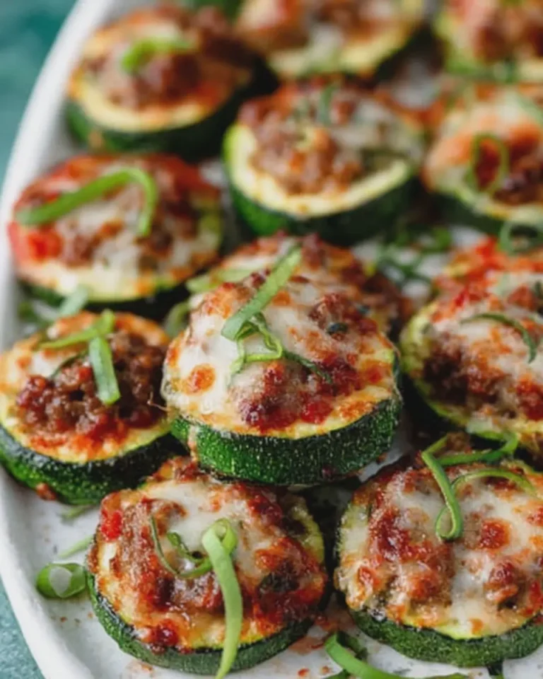 Zucchini Beef Pizza Bites