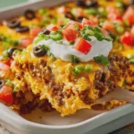 Easy & High Protein Loaded Taco Casserole