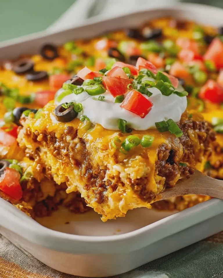 Easy & High Protein Loaded Taco Casserole