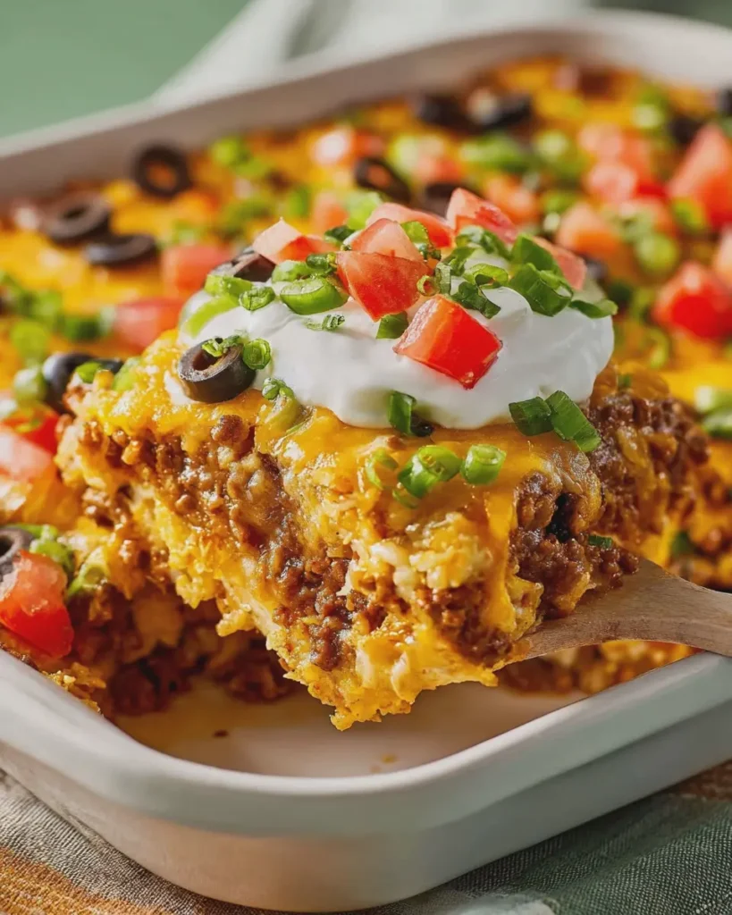 Easy & High Protein Loaded Taco Casserole