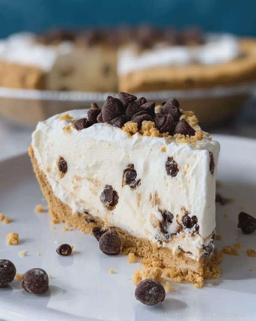 No Bake Chocolate Chip Cookie Icebox Pie