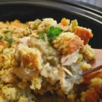One Pot Crockpot Chicken and Stuffing Casserole