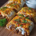 Baked Cheesy Beef Wrap Pockets