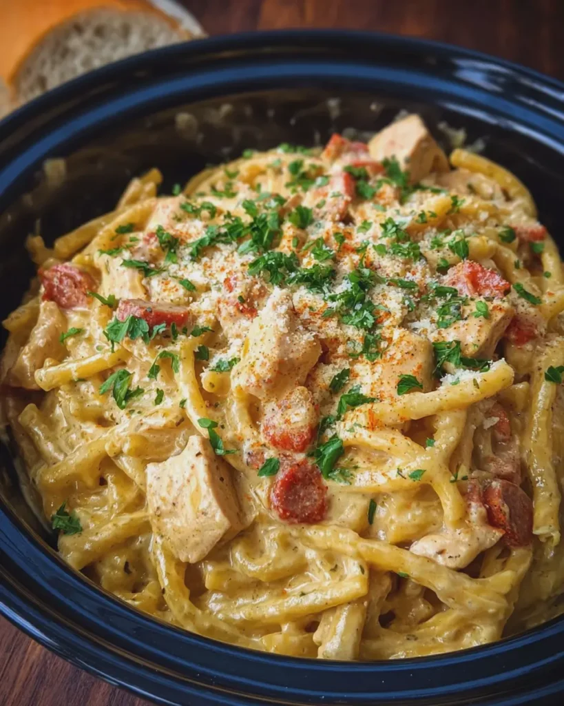 Slow Cooker Cajun Chicken Alfredo