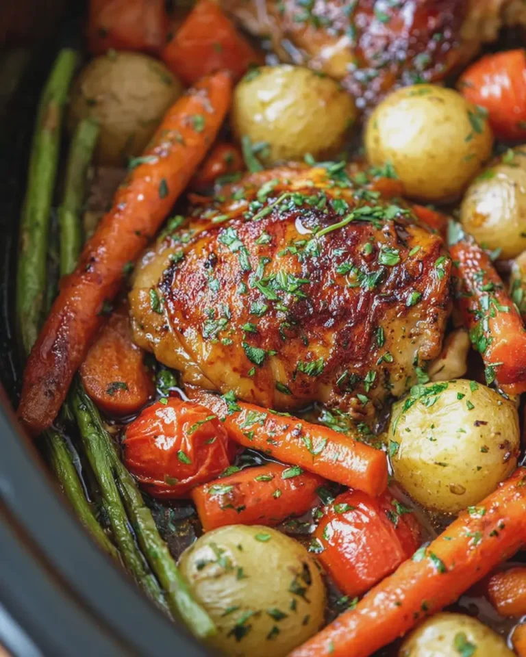 Slow Cooker Honey Garlic Chicken and Veggies