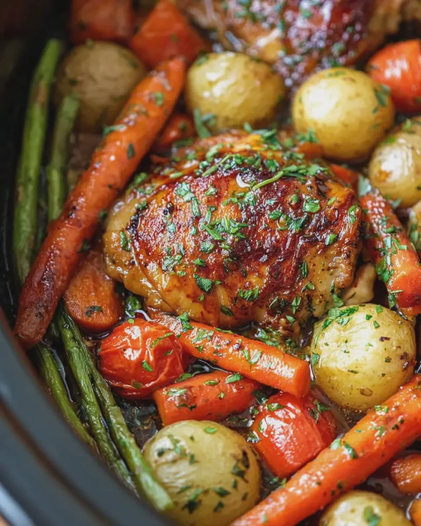 Slow Cooker Honey Garlic Chicken and Veggies