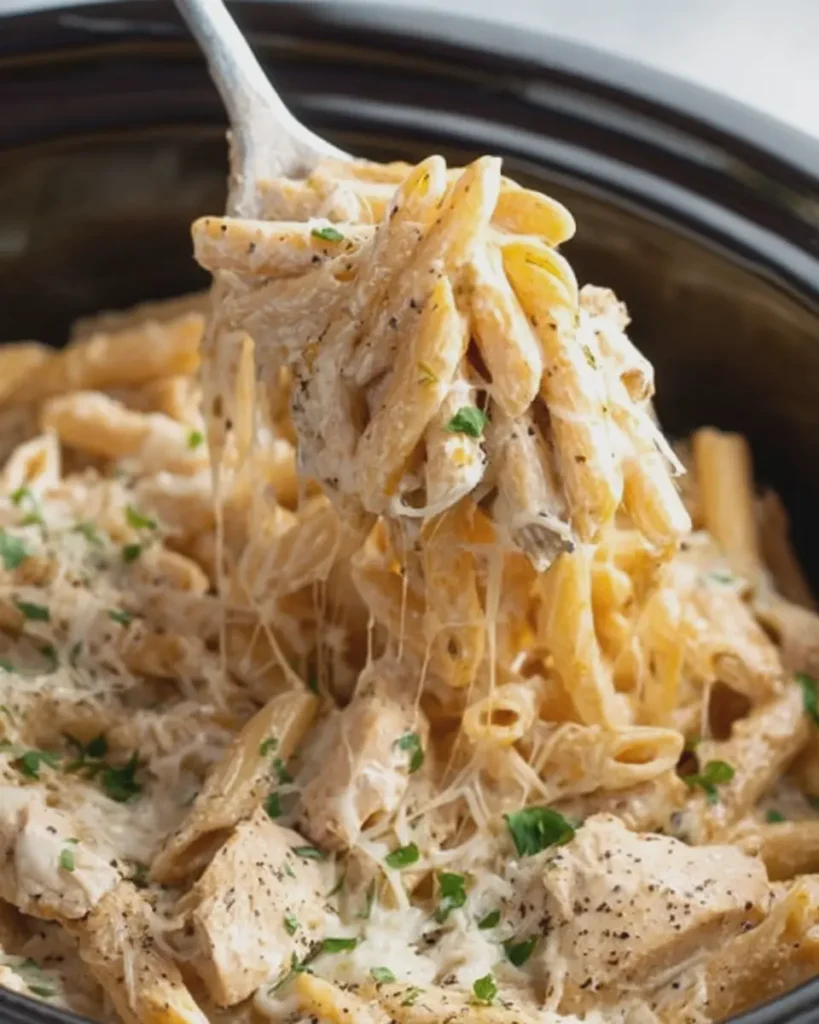 Slow Cooker Honey Garlic Chicken Alfredo