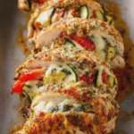 High Protein Primavera Stuffed Chicken