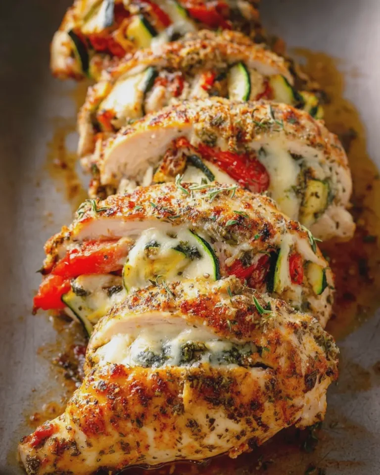 High Protein Primavera Stuffed Chicken