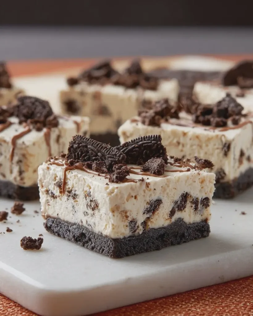 No-Bake Cookies and Cream Cheesecake Bars