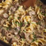 Slow Cooker Creamy Beef Stroganoff