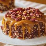 Turtle Cake with Caramel and Pecans