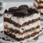 No Bake Cookies and Cream Ice Cream Sandwich Cake
