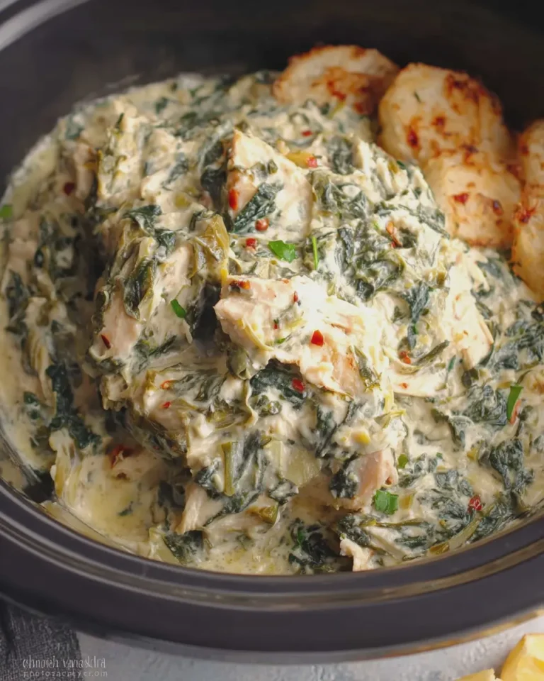 Spinach Artichoke Chicken Dump Crockpot