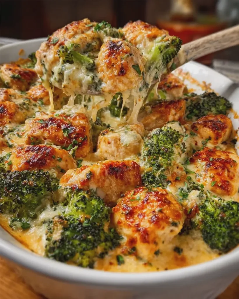 Garlic Parmesan Chicken and Broccoli Bake