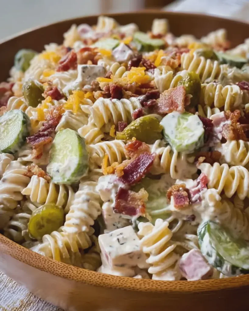 Dill Pickle Turkey Bacon Ranch Pasta Salad