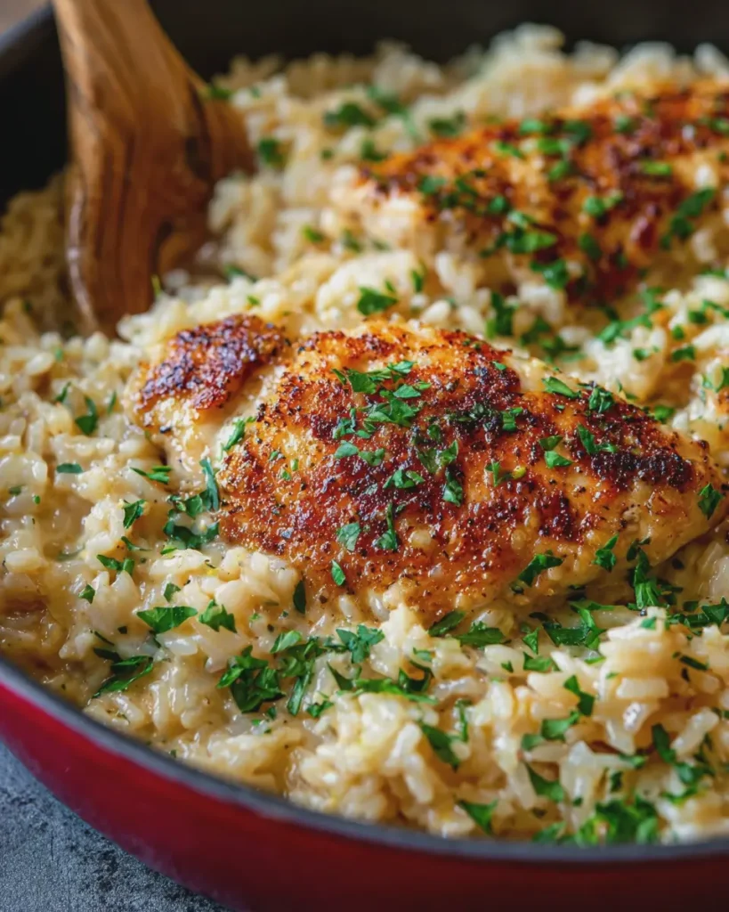 Creamy Garlic Parmesan Chicken and Rice