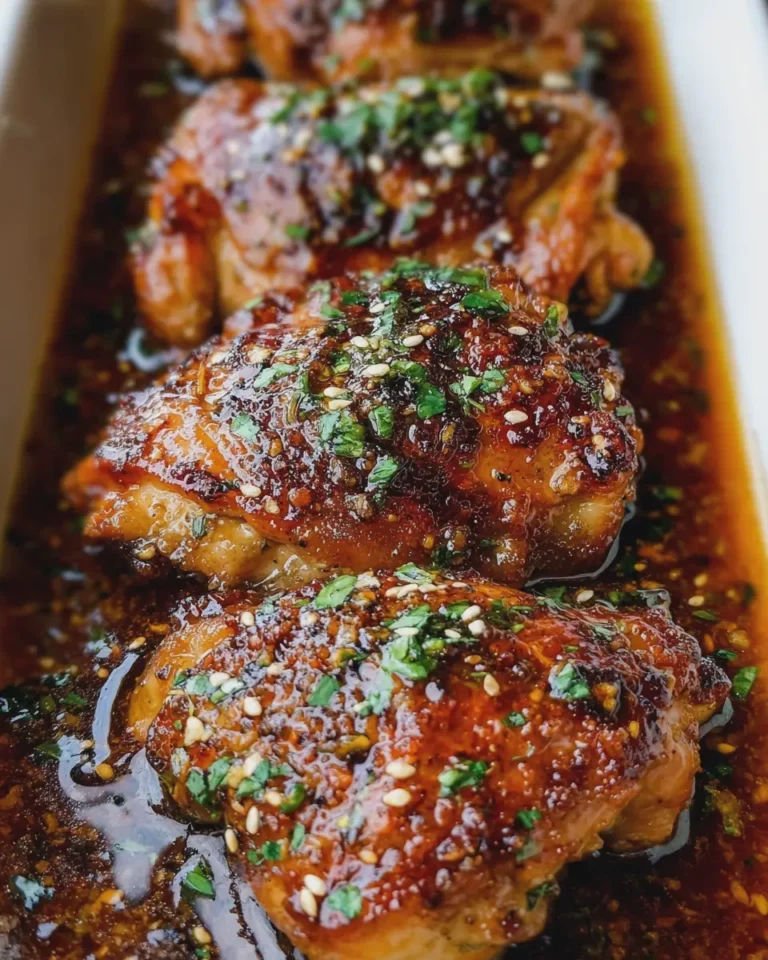 Crispy Honey Garlic Chicken Thighs
