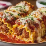 Cheesy Garlic Beef Meatball Lasagna Rolls
