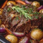 Slow Cooker Garlic Onion Beef Roast