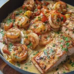 Creamy Herb Shrimp and Salmon Skillet