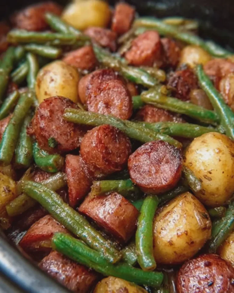 Crockpot Lil Smokies Potatoes and Green Beans
