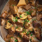 Slow Cooker Beef Tips with Mushroom Gravy
