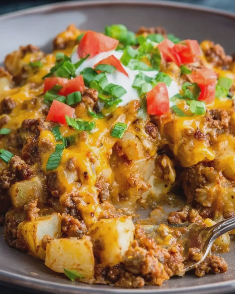 Crockpot Creamy Taco Potato Casserole
